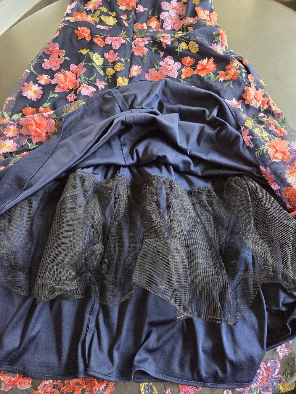 Xscape Off The-Shoulder Embroidered Floral Midi Dress Size 14 NWT $300 Formal - Picture 9 of 16